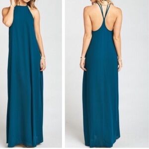 Show Me Your MuMu Teal Maxi Dress
